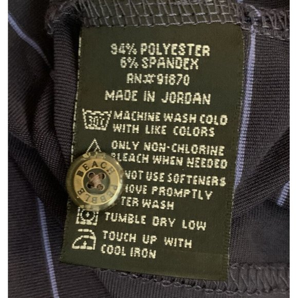 Pebble Beach Performance Men's Golf Polo Size M Navy Blue Striped Short Sleeve - Picture 6 of 10